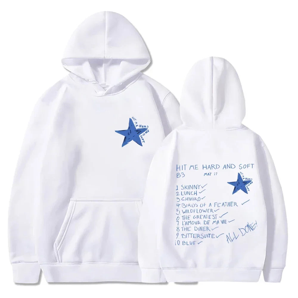 Hip Hop Hoodies Hit Me Hard and Soft 2024 Tour Hooded Pullover Men Women Fleece Casual Sweatshirts Fashion Loose Gothic Hoodie