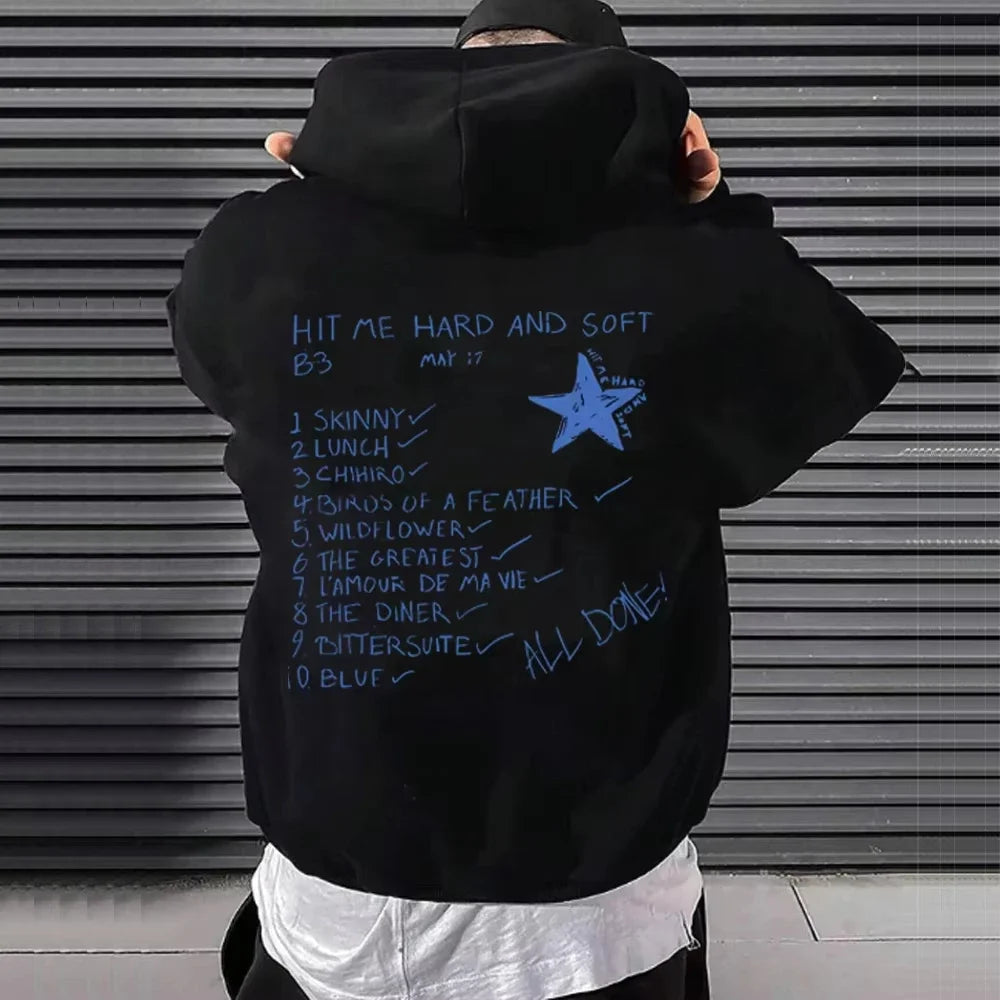 Hip Hop Hoodies Hit Me Hard and Soft 2024 Tour Hooded Pullover Men Women Fleece Casual Sweatshirts Fashion Loose Gothic Hoodie