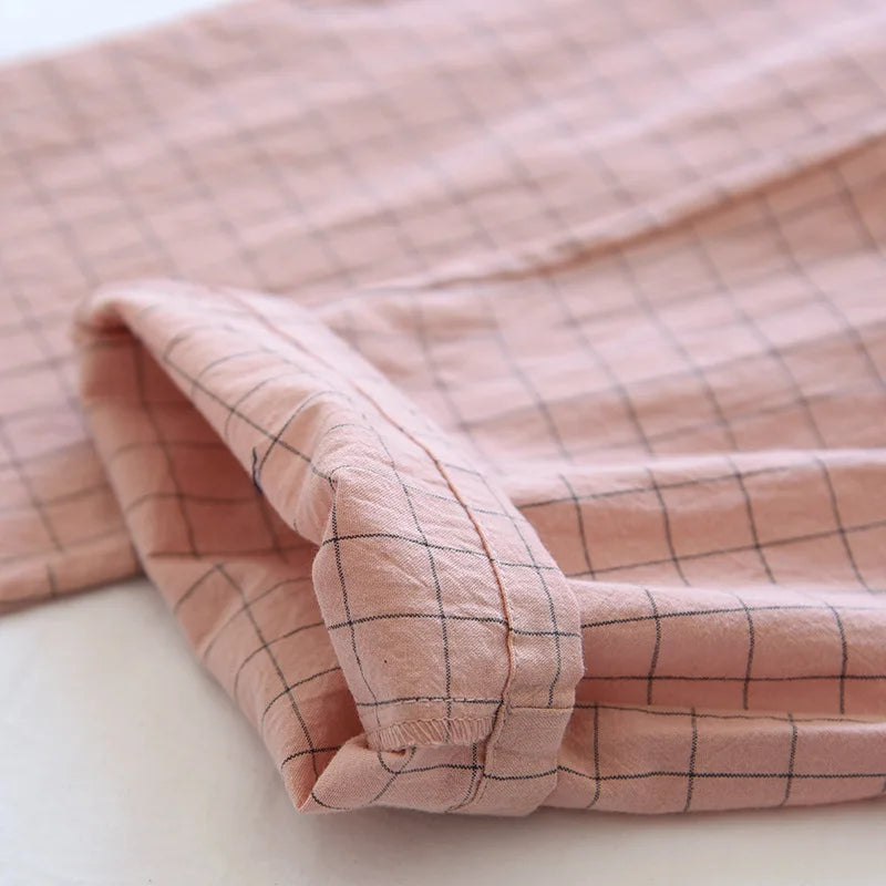 Pajama Pants Woman Cotton Home Trousers Autumn and Winter Plaid Trousers Elastic Waist Tie Girl Sleeping Pants Soft Fashion